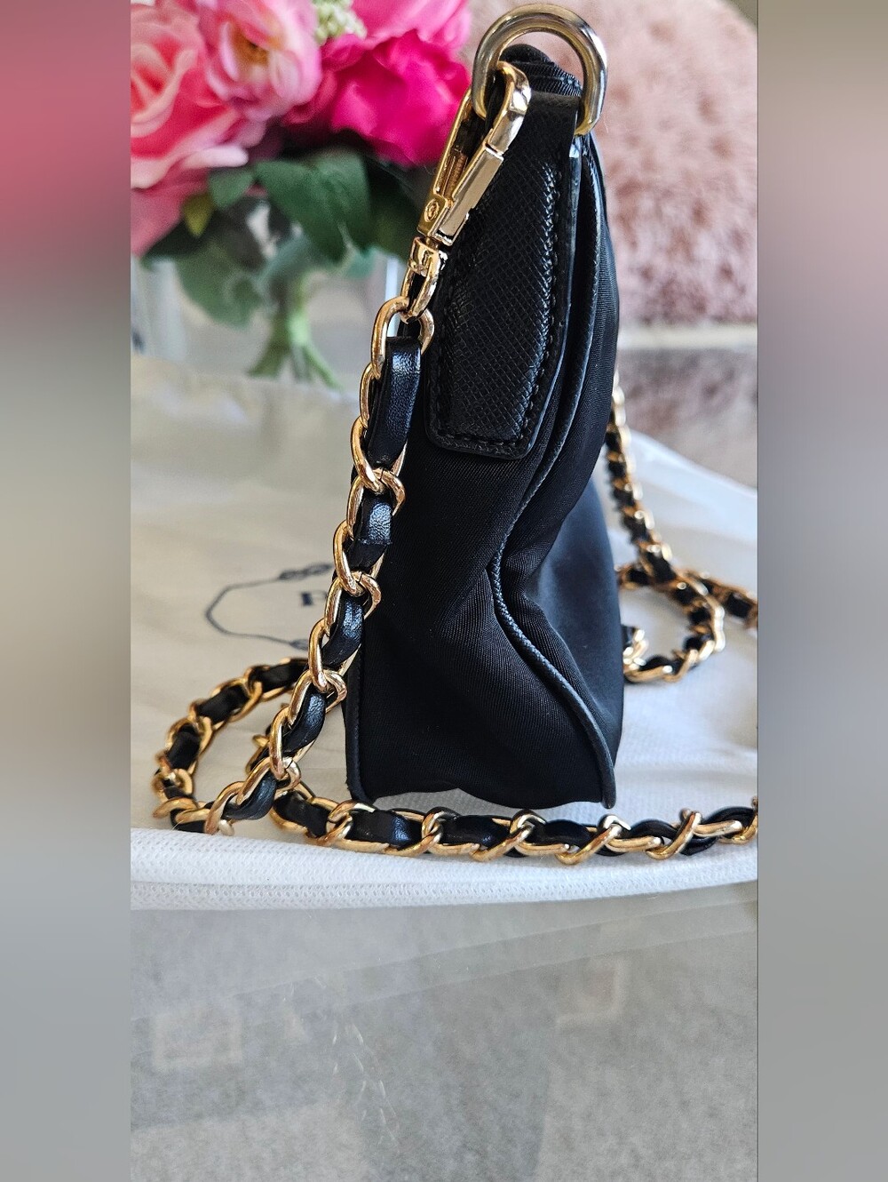 Authentic Prada Tessuto & Saffiano Crossbody Bag / Clutch (Nero/Black) - Picture 8 of 14